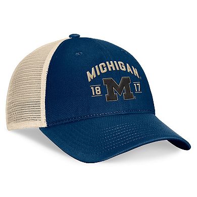 Men's Top of the World Navy Michigan Wolverines Heritage Waylon Trucker Adjustable Hat