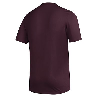 Men's adidas Maroon Mississippi State Bulldogs Primary Locker Logo Pre-Game AEROREADY T-Shirt