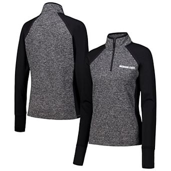 Women's Black Michigan State Spartans Finalist Raglan Quarter-Zip Jacket