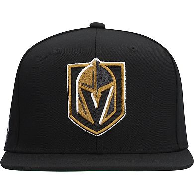 Men's Mitchell & Ness Black Vegas Golden Knights Core Top Spot Snapback Hat