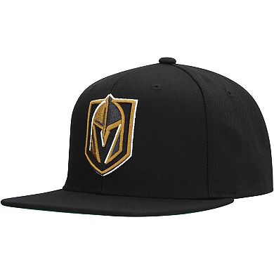 Men's Mitchell & Ness Black Vegas Golden Knights Core Top Spot Snapback Hat