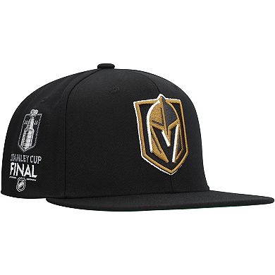 Men's Mitchell & Ness Black Vegas Golden Knights Core Top Spot Snapback Hat