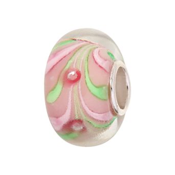 Individuality Beads Sterling Silver Swirl Glass Bead