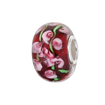 Individuality Beads Sterling Silver Floral Glass Bead