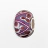 Individuality Beads Sterling Silver Purple and Pink Floral Glass Bead