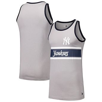 Men's New Era Gray New York Yankees Jersey Ringer Tank Top