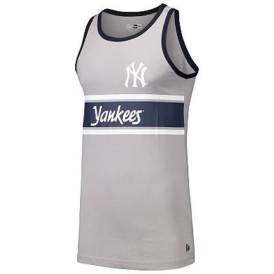 Men's New Era Gray New York Yankees Jersey Ringer Tank Top