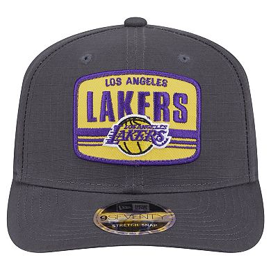 Men's New Era Graphite Los Angeles Lakers Team Elevated Patch 9SEVENTY Adjustable Hat