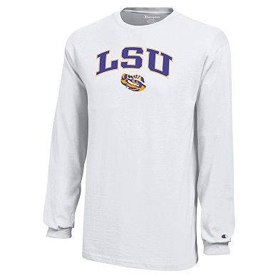 Youth Champion White LSU Tigers Arch Over Logo Long Sleeve T-Shirt