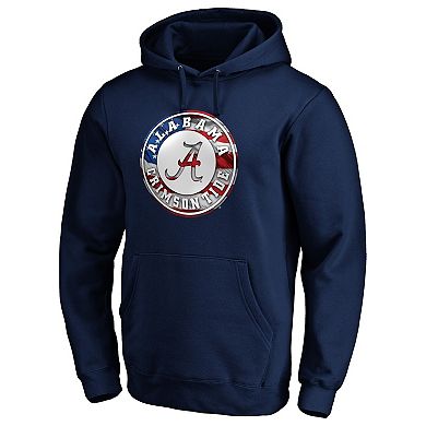 Men's Navy Alabama Crimson Tide Banner Wave Pullover Hoodie