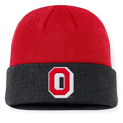 Men s Nike Scarlet Black Ohio State Buckeyes Legacy Terra Cuffed Knit Hat