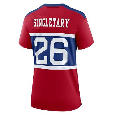Women's Nike Devin Singletary Century Red New York Giants Alternate Player Game Jersey