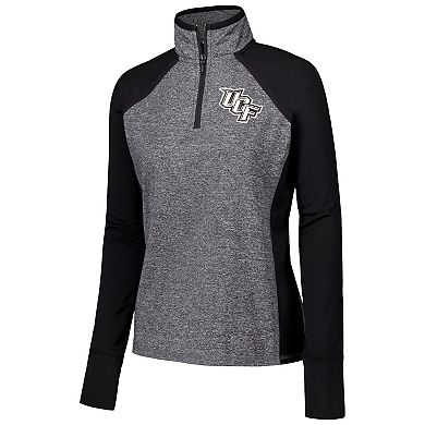 Women's Black/Heather Gray UCF Knights Finalist Raglan Quarter-Zip Jacket