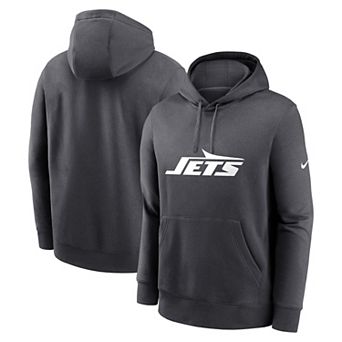 Men's Nike Anthracite New York Jets Club Logo Pullover Hoodie