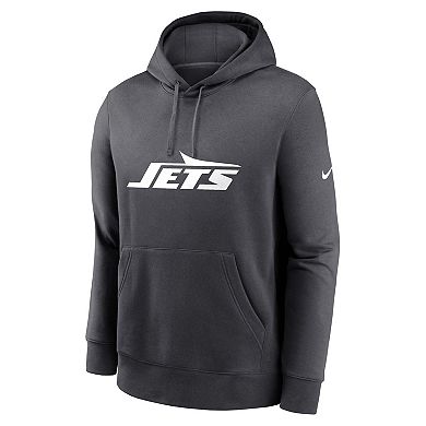 Men's Nike Anthracite New York Jets Club Logo Pullover Hoodie