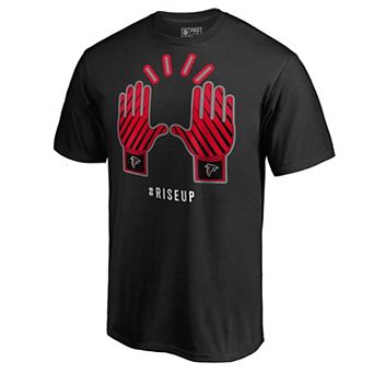 Men's NFL Pro Line Black Atlanta Falcons Gloves Rise Up T-Shirt