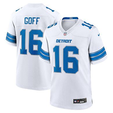 Men's Nike Jared Goff White Detroit Lions Game Jersey