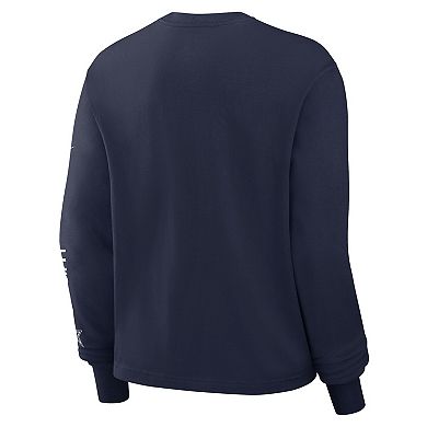 Women's Nike Navy Dallas Cowboys Boxy Long Sleeve T-Shirt