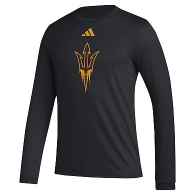 Men's adidas Black Arizona State Sun Devils Primary Locker Logo Pre-Game Long Sleeve T-Shirt
