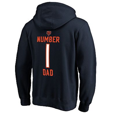 Men's NFL Pro Line Navy Chicago Bears #1 Dad Pullover Hoodie