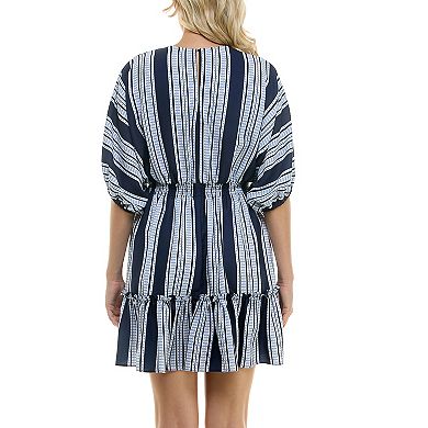 Women's Taylor Dolman Sleeve Ruffle Hem Loose Fit Mini Dress
