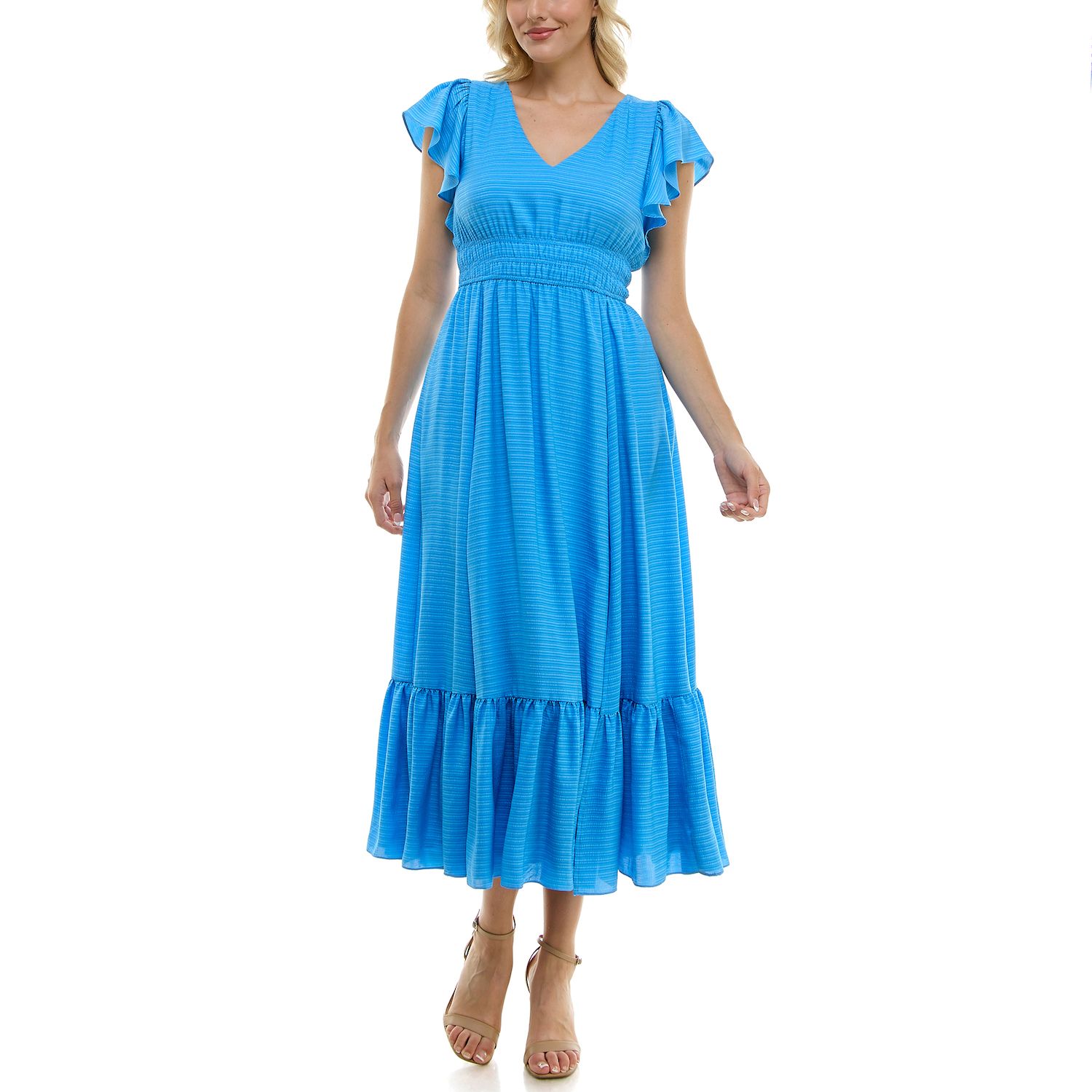 Женские платья Taylor Flutter Sleeve Fit & Flare Maxi Dress