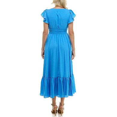 Women's Taylor Flutter Sleeve Fit & Flare Maxi Dress