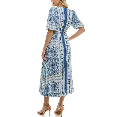 Women's Taylor Puff Sleeve Fit & Flare Maxi Dress