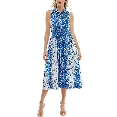 Women's Taylor Sleeveless Fit & Flare Midi Shirt Dress