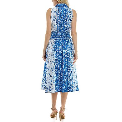 Women's Taylor Sleeveless Fit & Flare Midi Shirt Dress