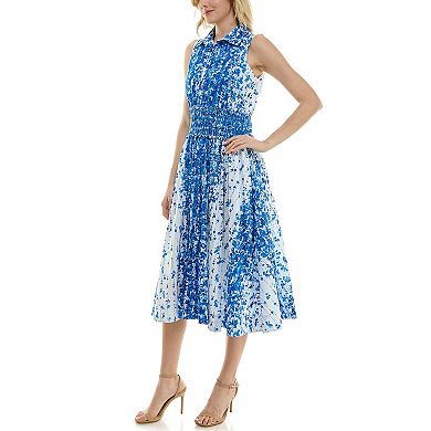 Women's Taylor Sleeveless Fit & Flare Midi Shirt Dress
