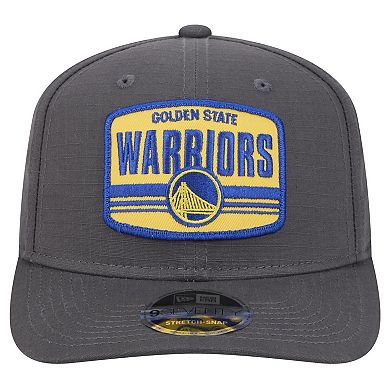 Men's New Era Graphite Golden State Warriors Team Elevated Patch 9SEVENTY Adjustable Hat