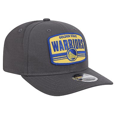 Men's New Era Graphite Golden State Warriors Team Elevated Patch 9SEVENTY Adjustable Hat