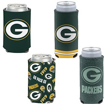 WinCraft Green Bay Packers 4-Pack 12oz. Can & Slim Can Cooler Set