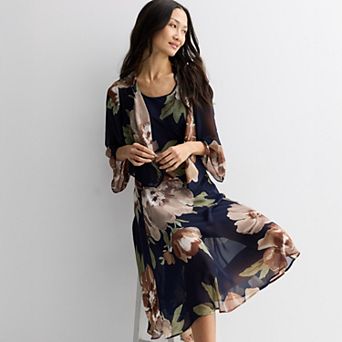 Women's Robbie Bee 2 pc Chiffon Jacket & Dress Set