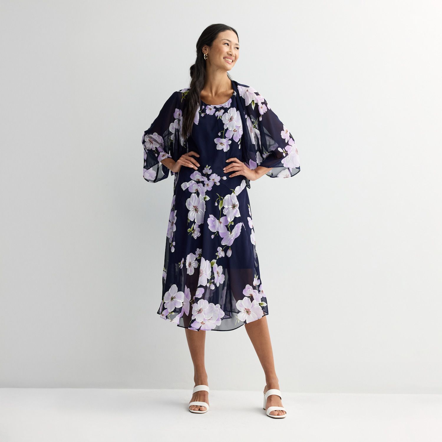 Женские платья Robbie Bee 2 pc Chiffon Jacket & Dress Set