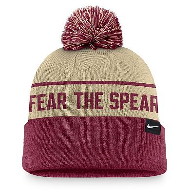 Men's Nike Gold/Garnet Florida State Seminoles Local Peak Cuffed Knit Hat with Pom