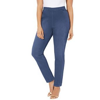 Catherines Women's Plus Size Petite Essential Flat Front Pant