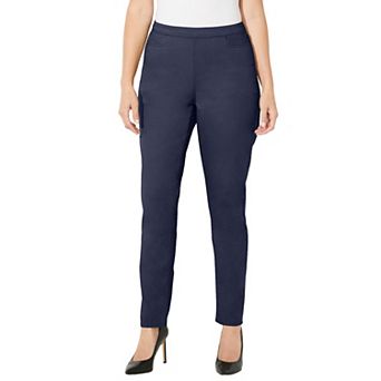 Catherines Women's Plus Size Petite Essential Flat Front Pant
