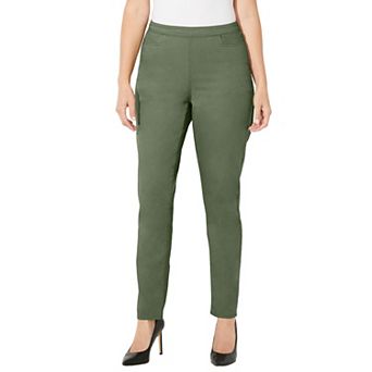 Catherines Women's Plus Size Petite Essential Flat Front Pant