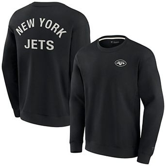 Unisex Fanatics Black New York Jets Super Soft Pullover Crew Sweatshirt