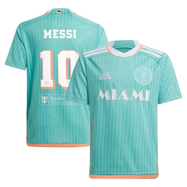 Youth adidas Lionel Messi Aqua Inter Miami CF 2024 Archive Replica ...