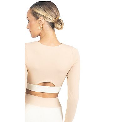 Alisha Color Block Activewear Long Sleeve Top