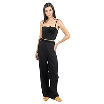 Rosalia Pants And Top Set In Black