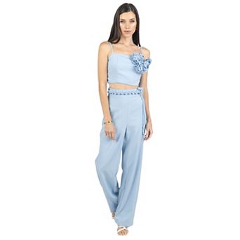 Rosalia Pants And Top Set In Celeste