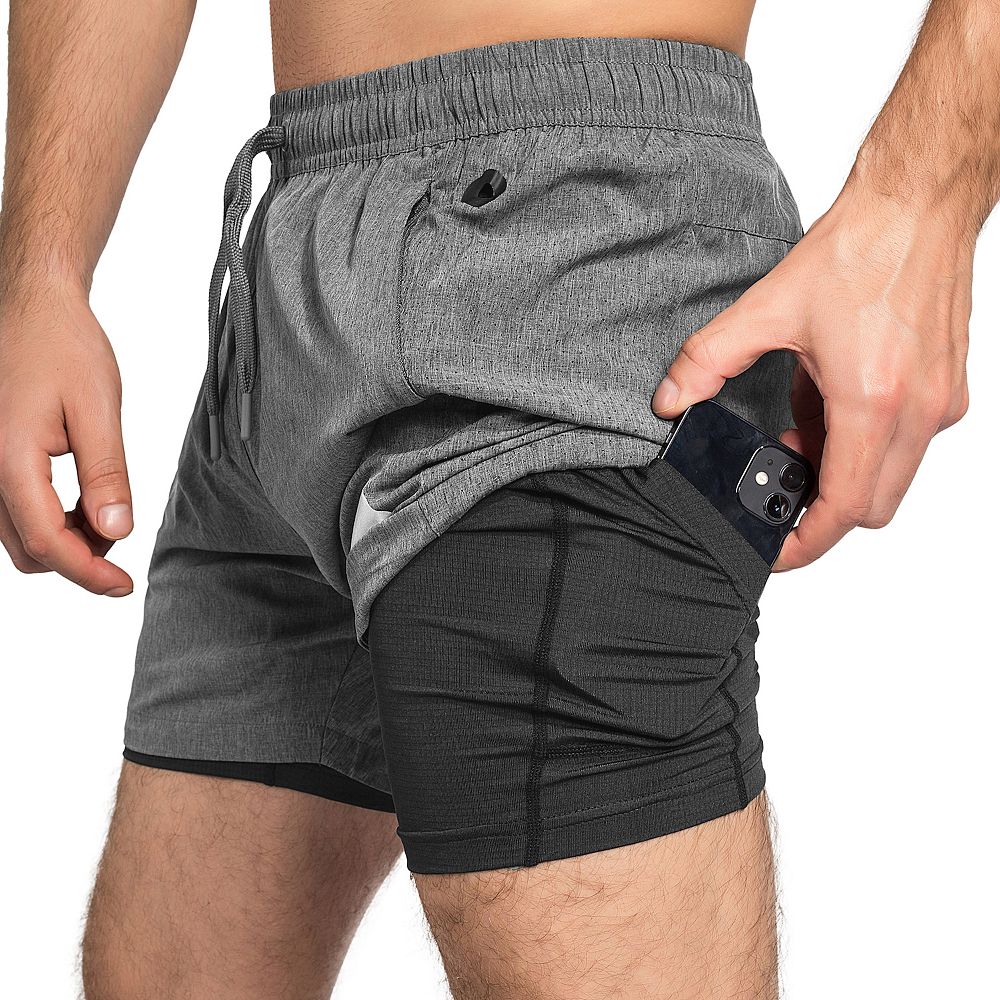 Zilpu Mens Quick Dry Athletic Performance Shorts with Zipper