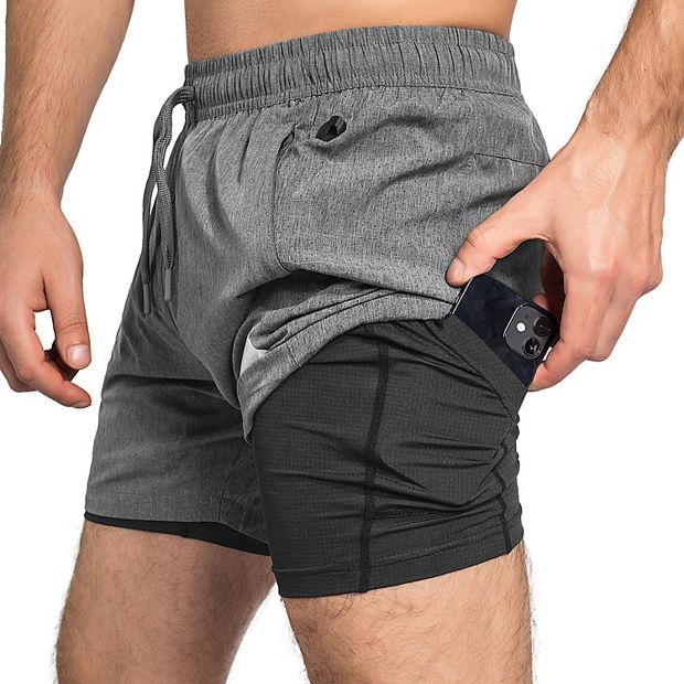 ウェア bIhle Oval Logo Single Pocket Zip Shorts Zilpu Mens Quick Dry Athletic Performance Shorts with Zipper
