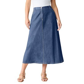 Roaman's Women's Plus Size Petite Plus Size Easy-Wear A-Line Skirt