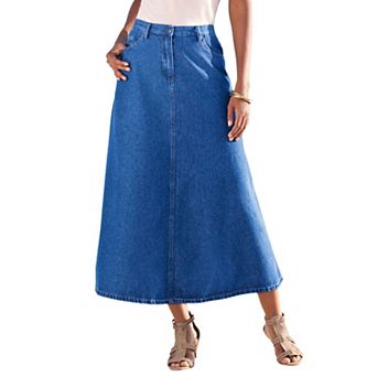 Roaman's Women's Plus Size Petite Complete Cotton A-line Skirt