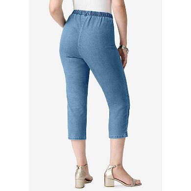 Roaman's Women's Plus Size Comfort Stretch Capri Jean